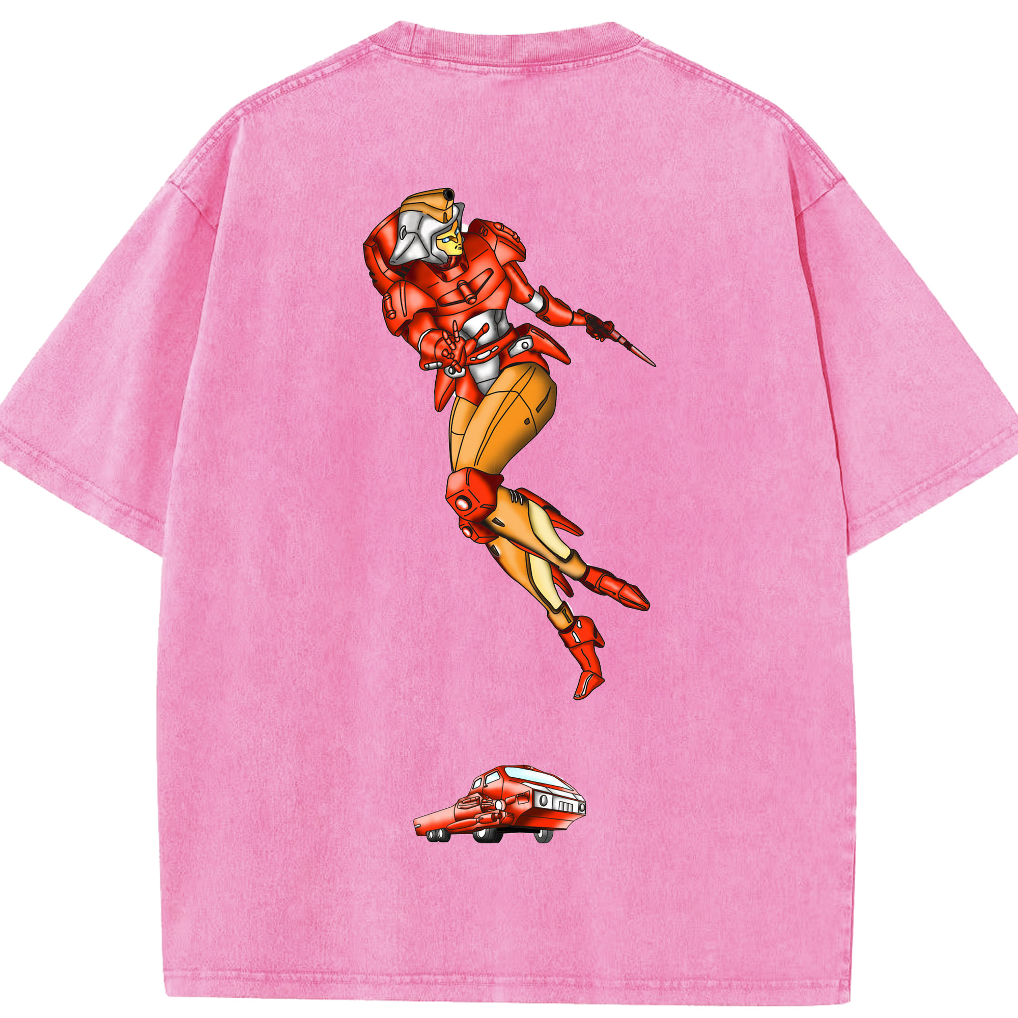 （画像用）  綿100% ヴィンテージ風 半袖Tシャツ（背面プリント）